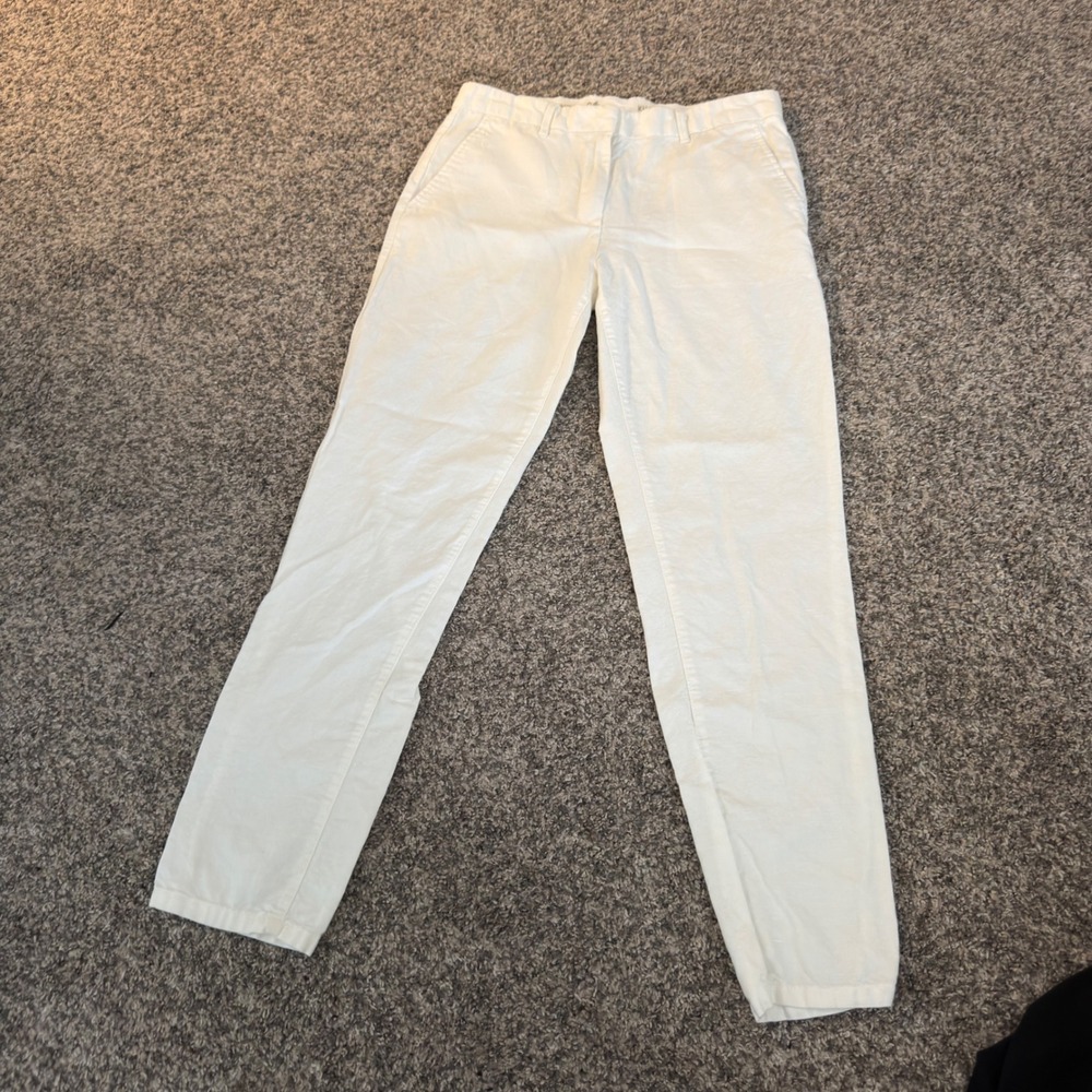Khakis by GAP Women White Broken-In Straight Leg Pants Size 4 Mid Rise Chinos